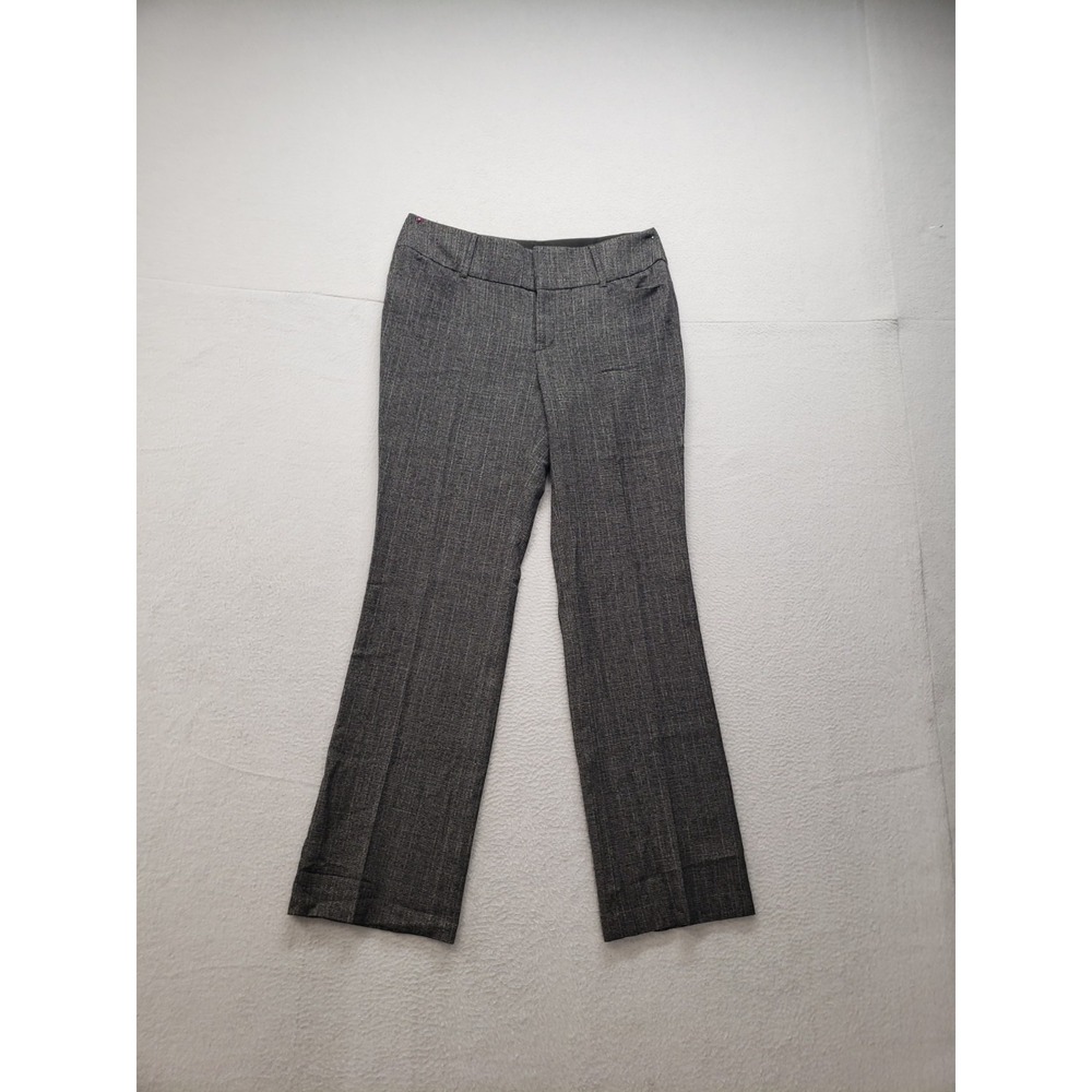 APT 9 Women Dress Pants 4 Gray Zip Hook & Eyes Button Mid Rise Stretched Career